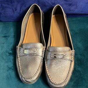 Coach silver pewter loafers 9